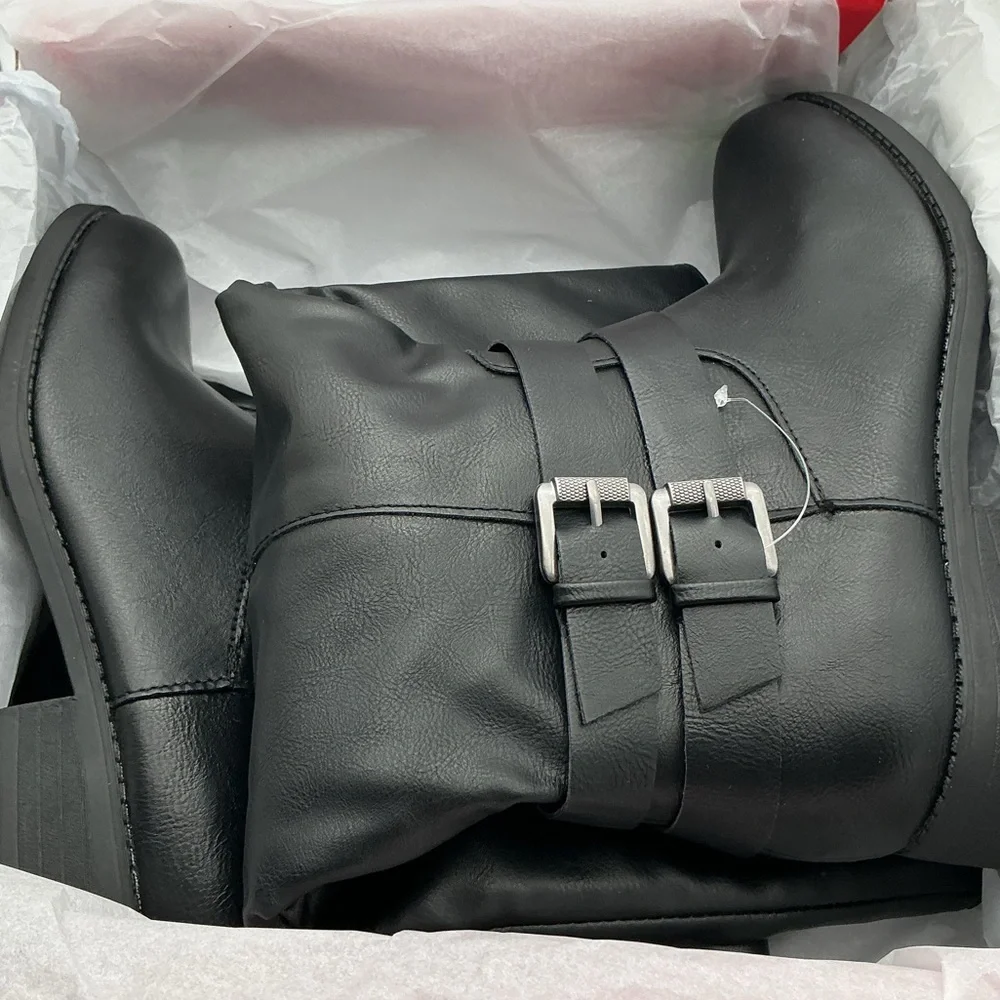 NWT Style & Co. MaliaWC black Mid-Calf  Black Over the Knee‎ Boots size 7.5 M